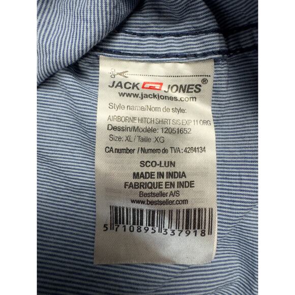 Jack & Jones Airborne Hitch Shirt Men’s XL Royal‎ Navy Military Patches Blue - Picture 8 of 11